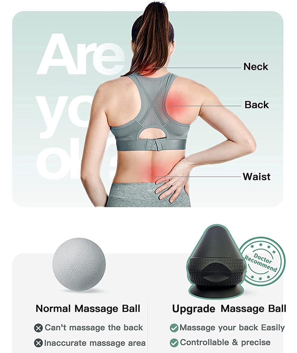 Massage Ball For Muscle Pain Relief Treatment Ball Deep Tissue Massage Yoga Fitness Suction Cup Self Back Neck Head Foot Massager