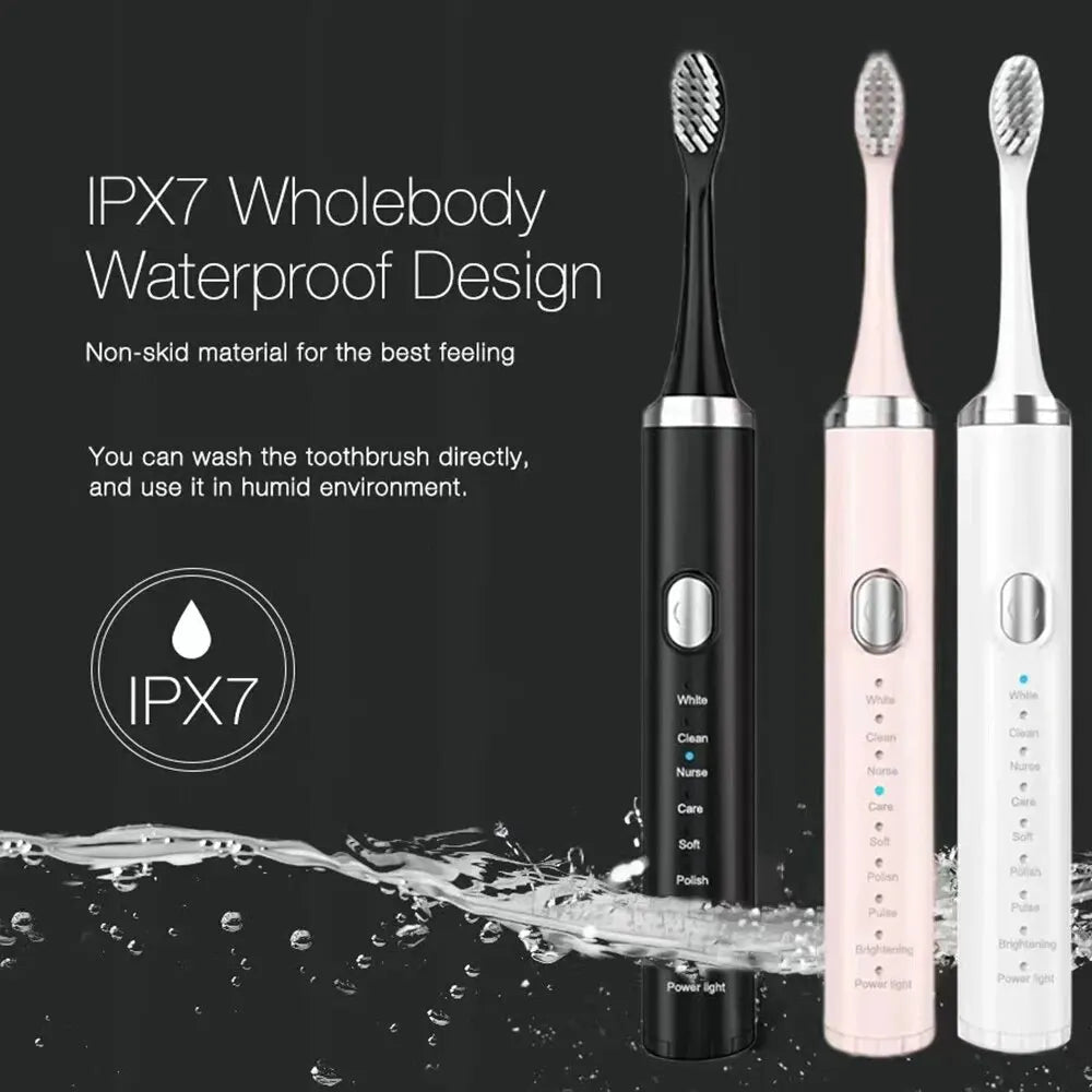 8 Speed 4 Brush Head Sonic Electric Toothbrush USB Smart Adult Soft Hair Waterproof Teeth Cleaning Set