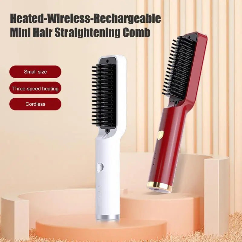 Hair Straightener Brush Electric Hot Comb Multifunctional Straight Hair Straightener Comb Curling Iron Hair Brush For Woman