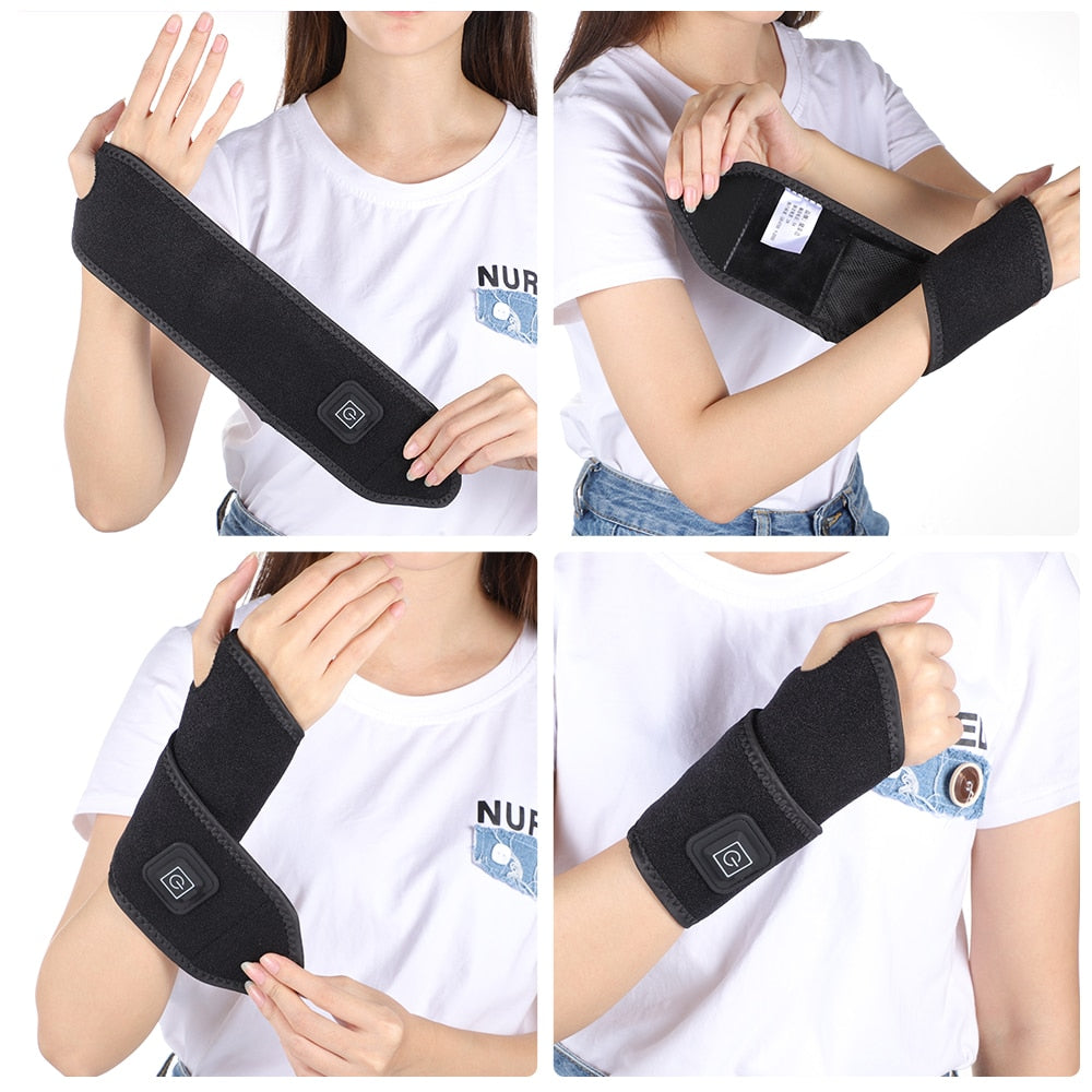 Treatment Self-Heating Wrist Support Brace Wrap Heated Hand Warmer Compression Pain Relief Wristband Belt
