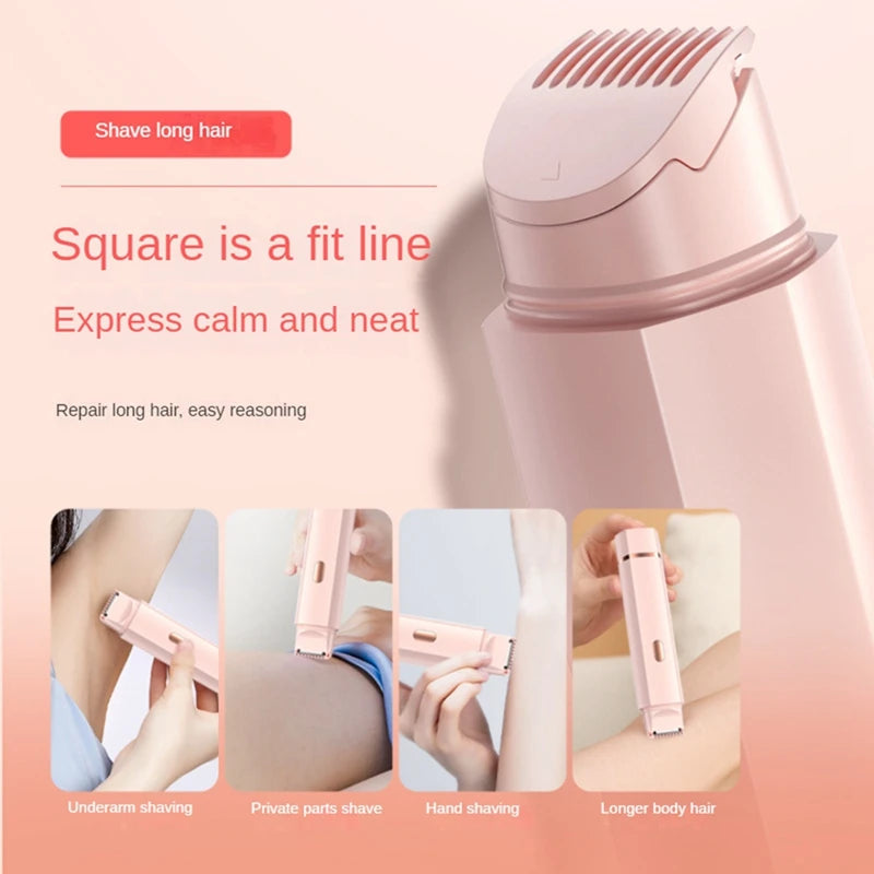Bikini Trimmer For Women Electric Shaver For Women 2 In 1 Pubic Hair Trimmer Women Wet & Dry For Legs Underarm