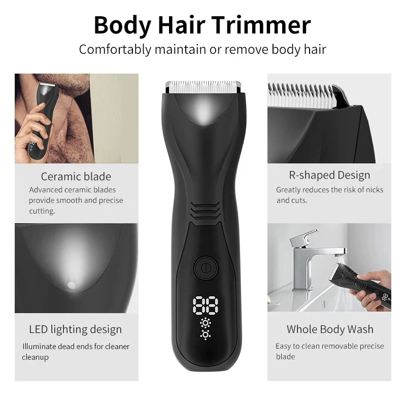 Rechargeable LED Display Hair Clipper Hair Trimmer For Men Shaver Hair Cutting Machine Barber Accessories Cut Machine Beard
