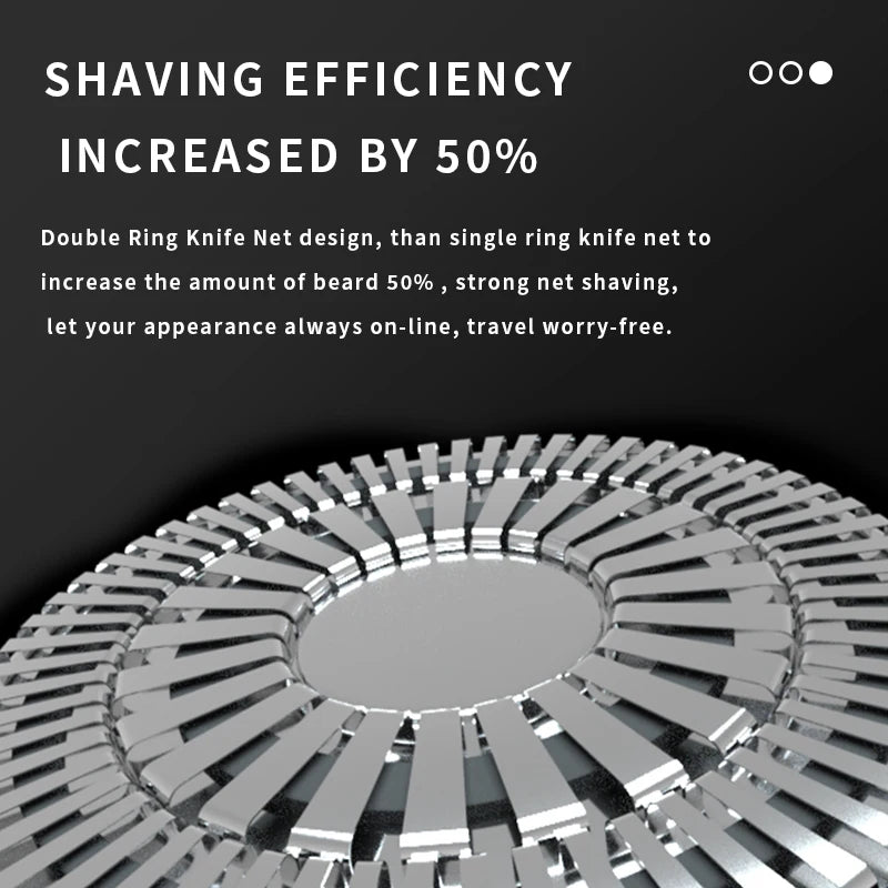 Electric Shaver Rechargeable Wet Dry Use Razor IPX7 Waterproof Mini Shaving Machine for Men 3D Rotary Sharp Blade