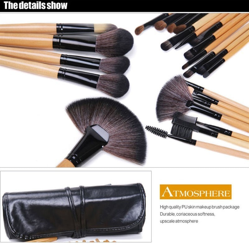24 pcs Makeup Brush Sets Professional Cosmetics Brushes Eyebrow Powder Foundation Shadows Make Up Tools