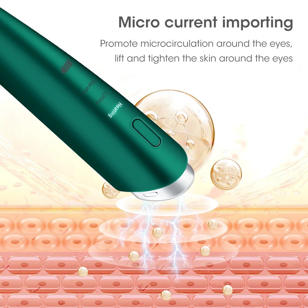 EMS Electric Eye Massager Eye Skin Lift Anti Age Wrinkle Skin Care Tool Vibration Hot Massage Relax Eyes Photo