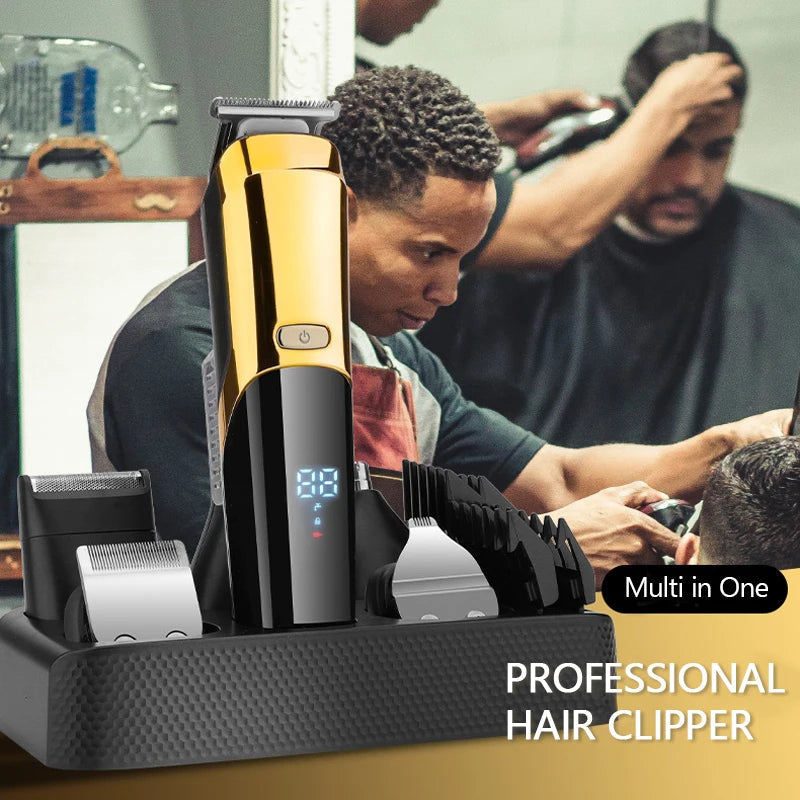 Digital Display All In 1 Hair Nose And Ears Trimmer For Men Eyebrow Beard Trimmer Electric Hair Clipper Grooming Kit Haircut