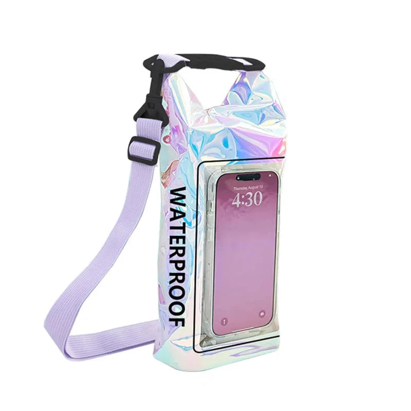 2L Swimming Dry Bag Touch Screen Outdoor Waterproof Shoulder Kayak Trekking Beach Drifting PVC Pack Rafting Surfing Boating Bag