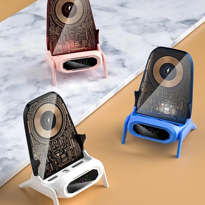 Chair Wireless Phone Charger Cell Phone Charging Station 3 In 1 Wireless Charger Portable Charger With Speaker Function Phone
