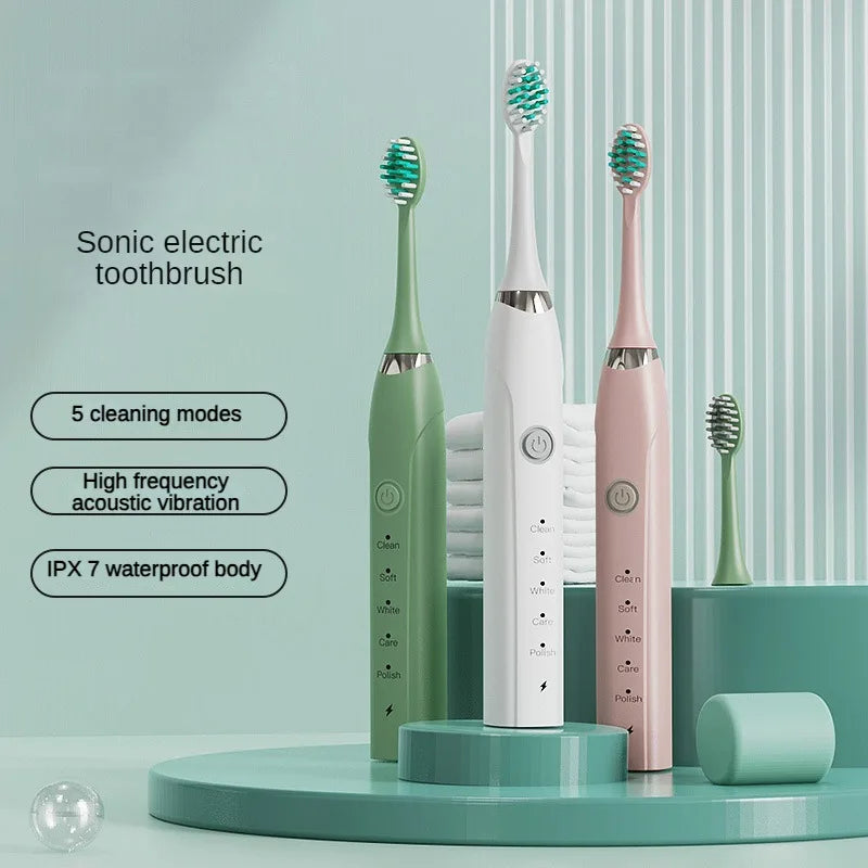 Sonic Electric Toothbrush IPX7 Waterproof Dupont Soft Bristles USB Quick Charge 5 Modes Dental Teeth Whitening Kit Tooth Brush