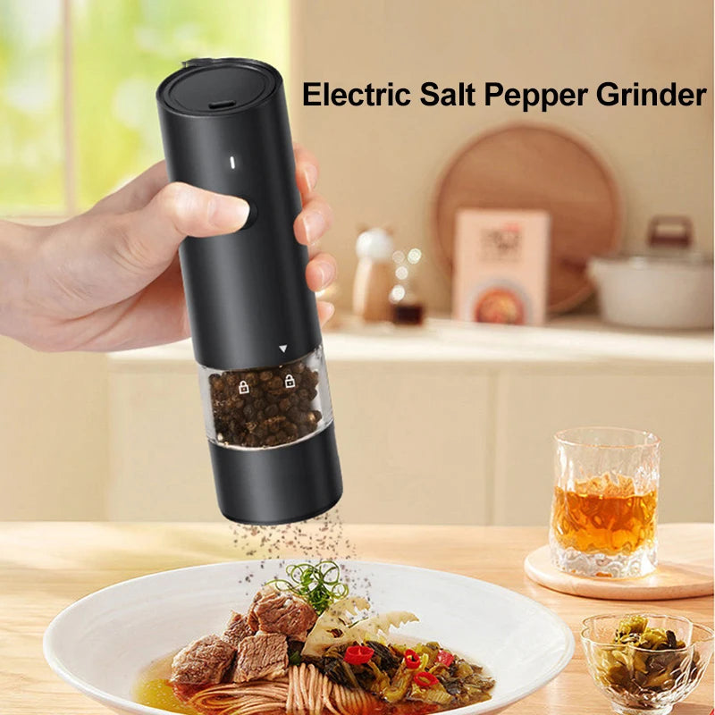 Electric Automatic Salt and Pepper Grinder USB Rechargeable Adjustable Coarseness Refillable Mill Kitchen Tools For BBQ Cooking