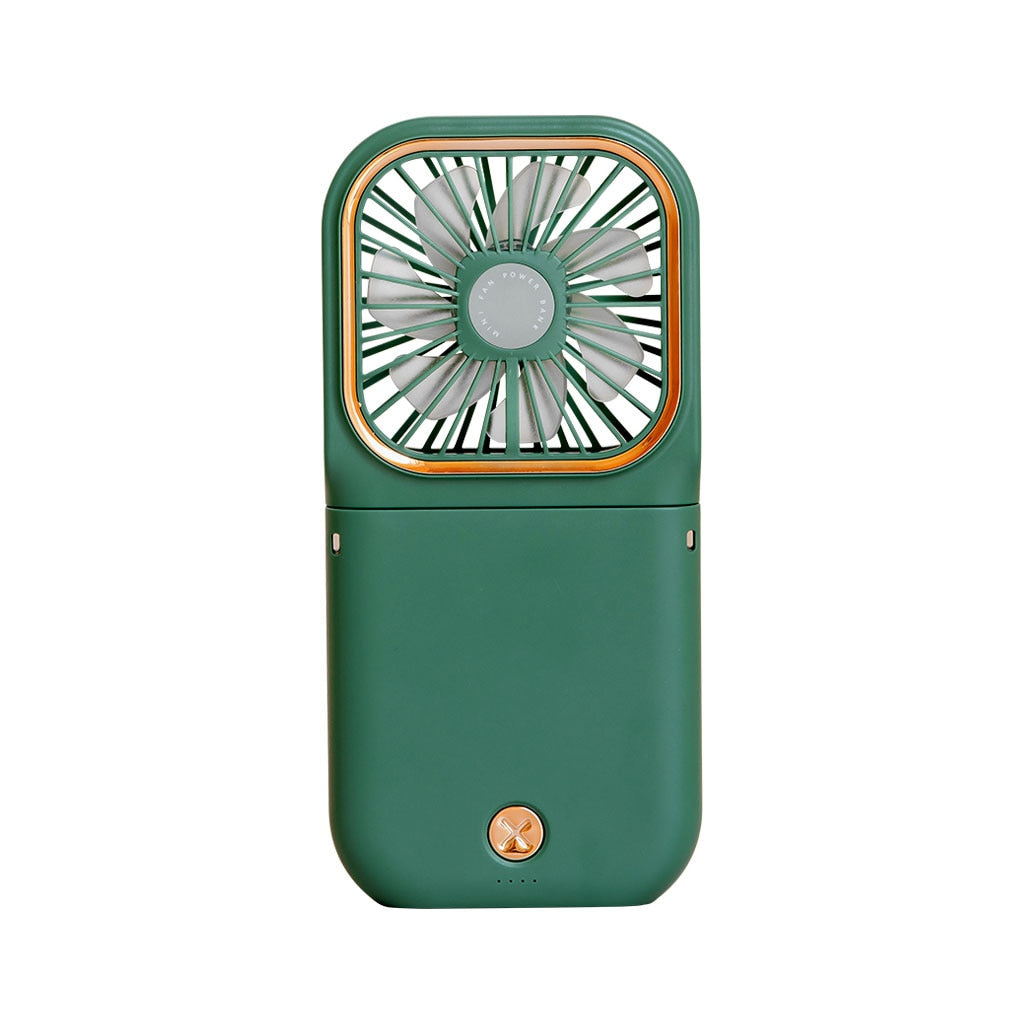 Mini Cooling Fan Foldable Neck Hanging Fan USB Adjustable Rechargeable Air Cooler Phone Holder 3 Gears Summer Cooling Fan Summer