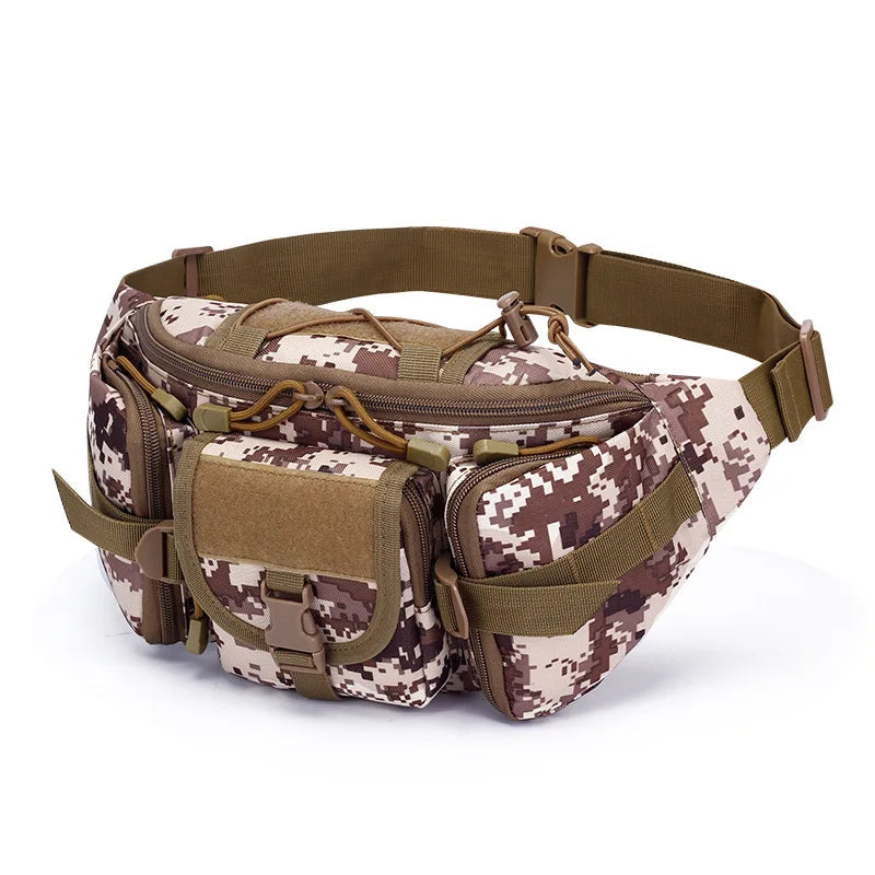 Men Tactical Waist Bag Nylon Fanny Pack Military Travel Hip Belt Bum Sports Bag Outdoor Cycling Travel Hiking Waistpack Pouch