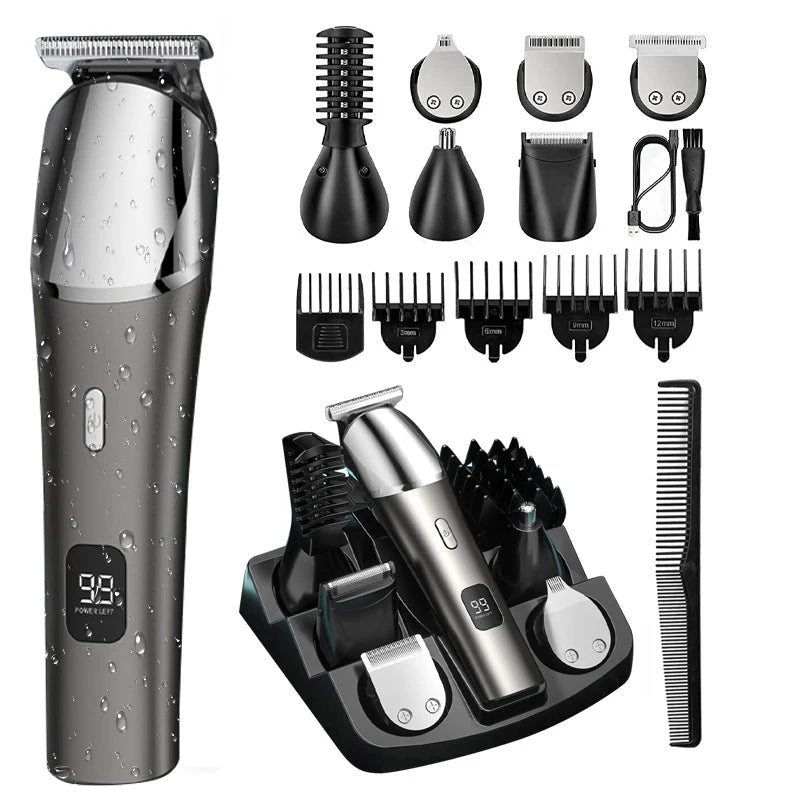 Beard Trimmer for Men Grooming Kit with Hair Clippers Electric Razor Shavers for Body Face Nose Ear Hair Trimmer Gifts for Men