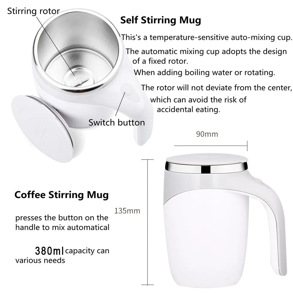 Automatic Stirring Mug Rechargeable Model Stirring Coffee Cup Electric Stirring Cup Lazy Milkshake Rotating Cup