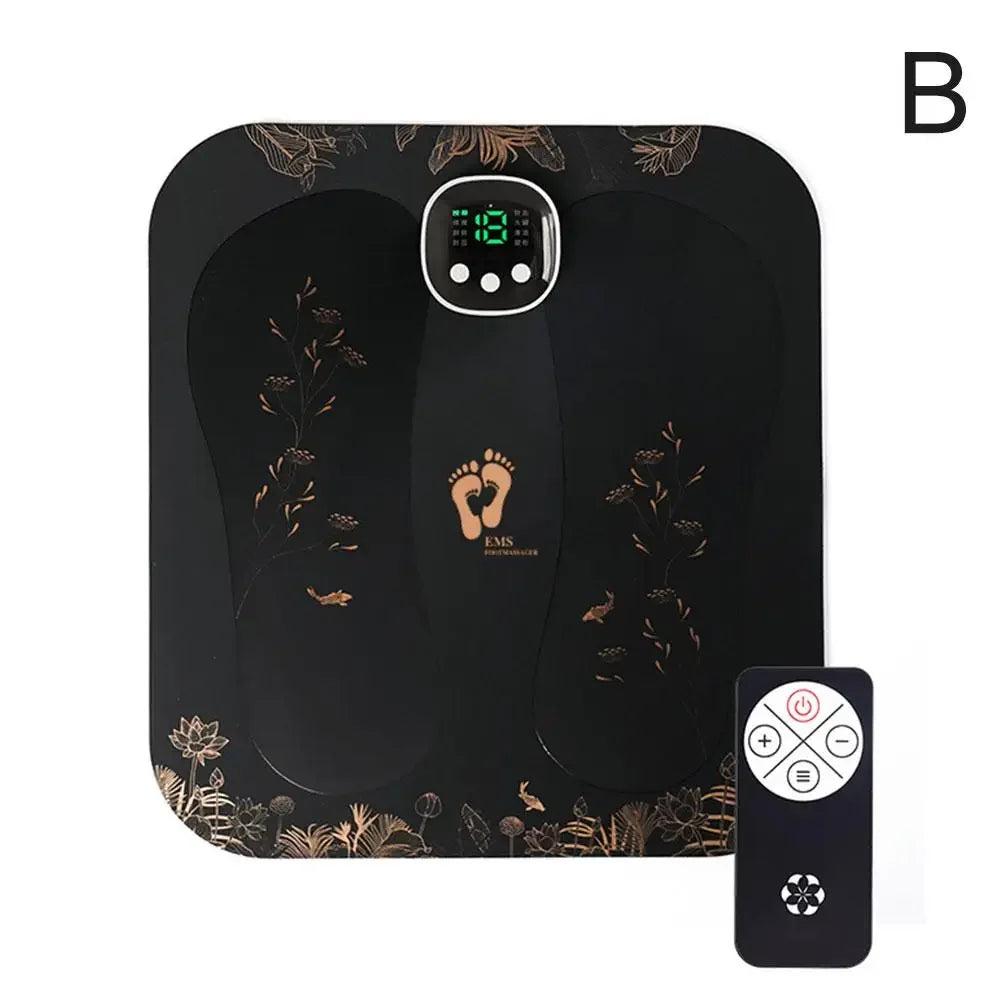 Portable EMS Silicond Foot Massager USB Charging Electric Massager Pad Muscle Stimulatior Black