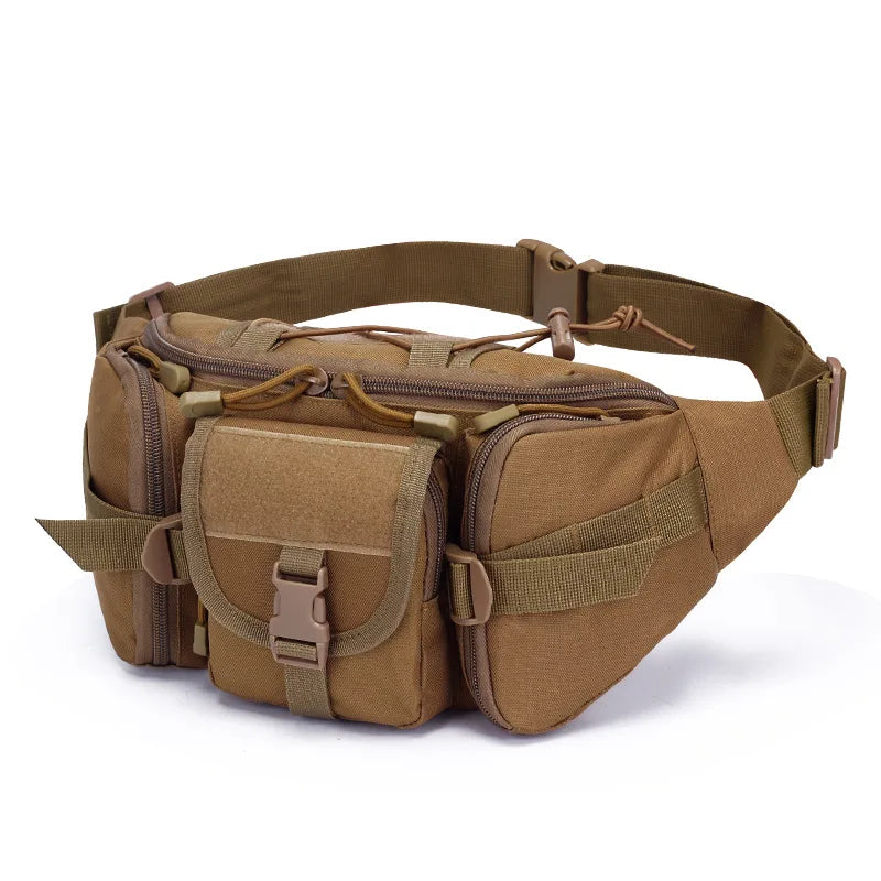 Men Tactical Waist Bag Nylon Fanny Pack Military Travel Hip Belt Bum Sports Bag Outdoor Cycling Travel Hiking Waistpack Pouch