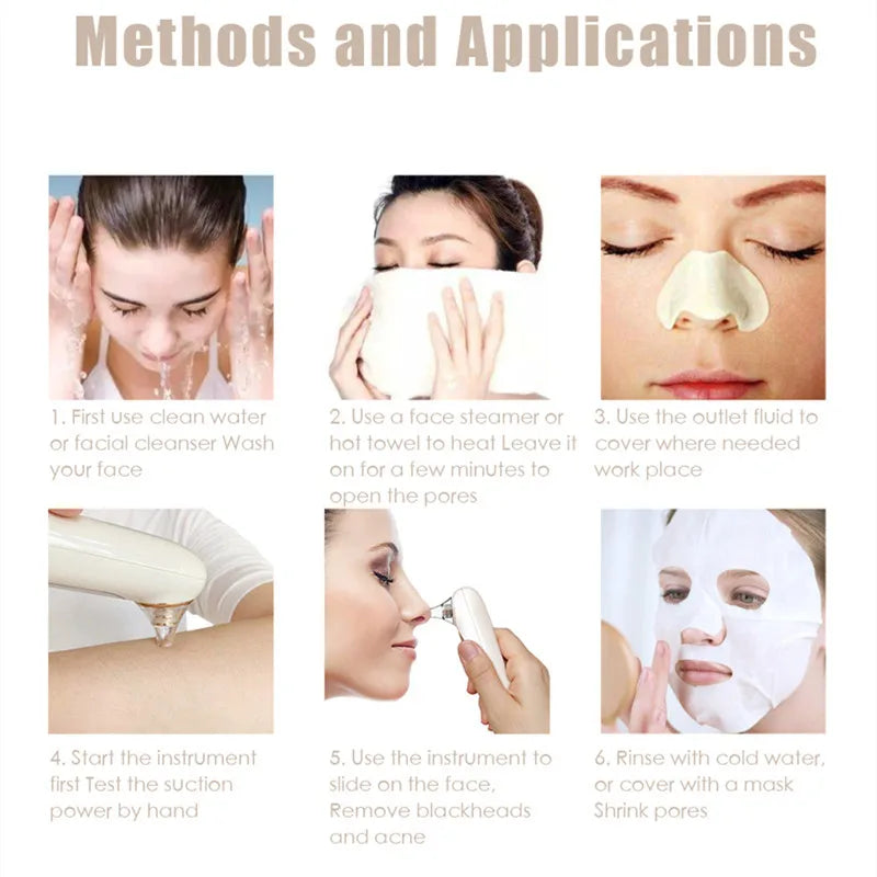 Electric Pore Nose Cleaner Portable Mini Facial Whitehead Blackhead Remover Vacuum Machine Deep Face Cleaning Tool