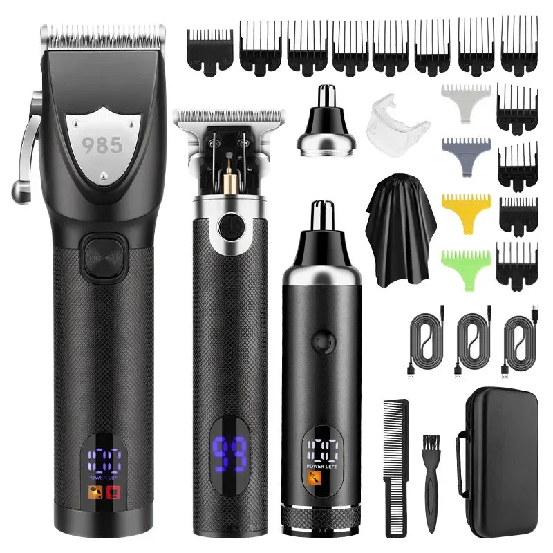 Hair Clippers Ears Nose Hair Trimmer Set With Bag Hair Cutting Machine Men's Grooming Tools