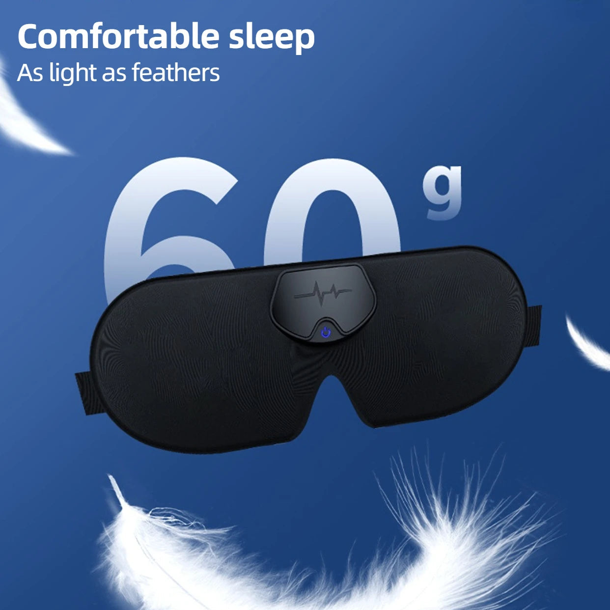 3D Hot Compress Eye Mask Head Massager Sleep Monitor Sleep Eye Mask Insomnia Treatment Releases Eye Pressure and Soothes Fatigue