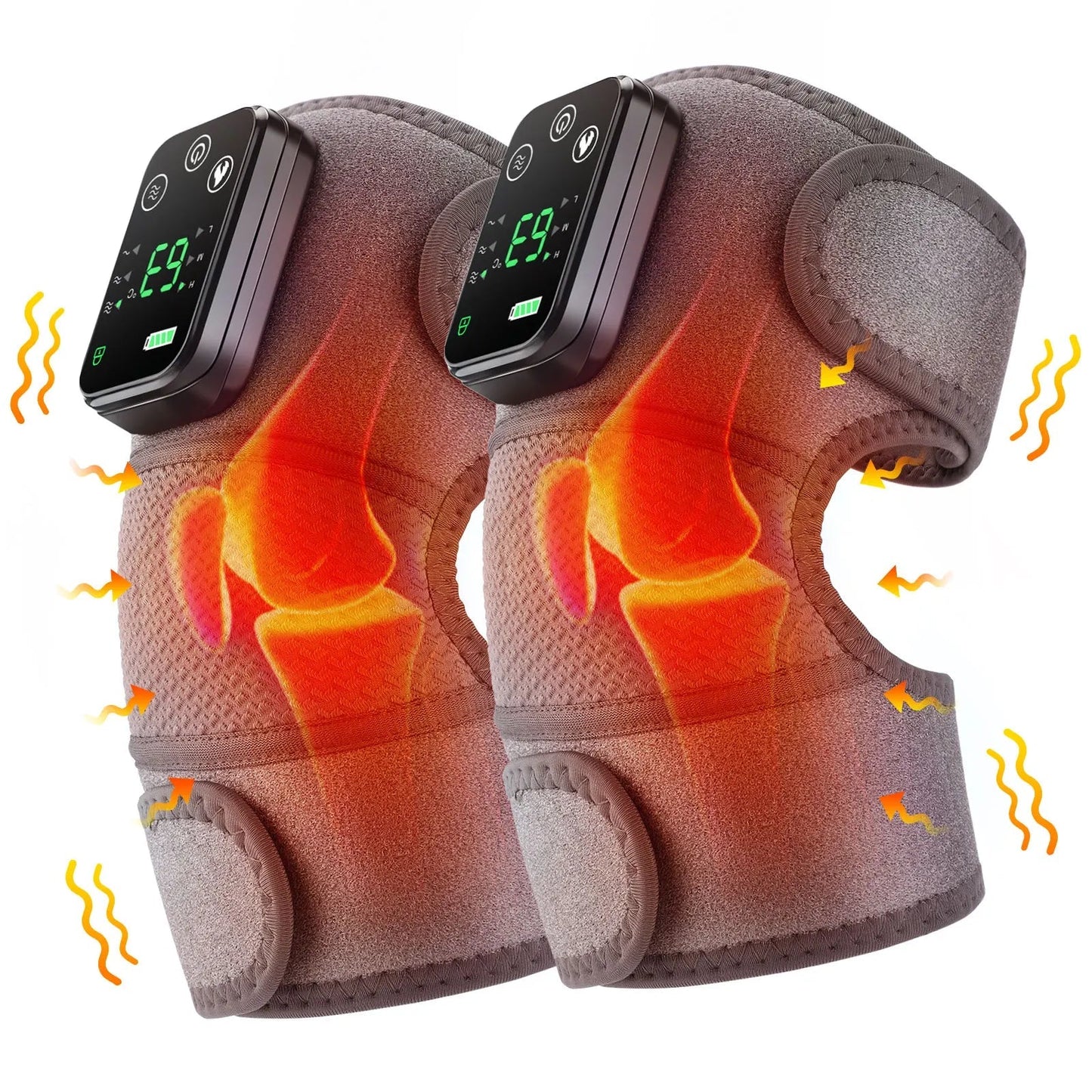 Electric Heating Vibration Massager for Shoulder Brace Belt Thermal Massage Knee Support Pad Arthritis Elbow Pain Relief