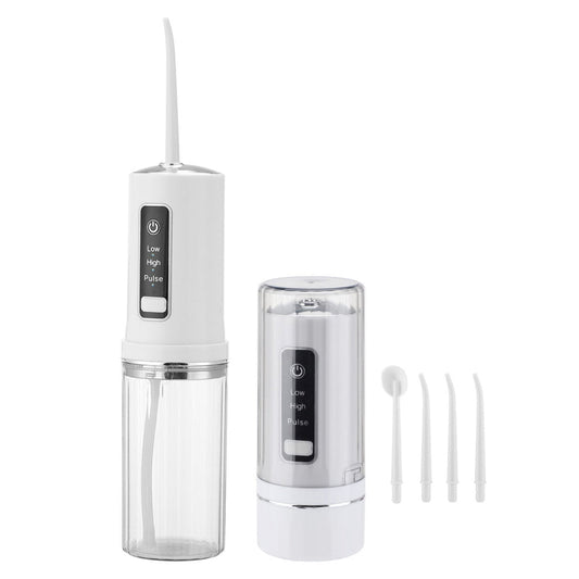 Electric Oral Irrigator Foldable Dental Water Jet Flosser USB 3 Mode Portable Water Jet Floss Tooth Pick Waterproof 230ml 4 Tips