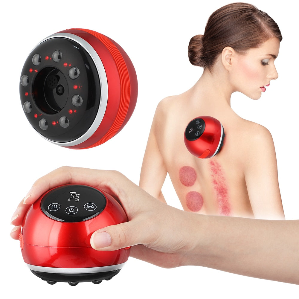 Electric Cupping Massager Vacuum Suction Cups Red Light Anti Cellulite Guasha Scraping Fat Burner Slimming
