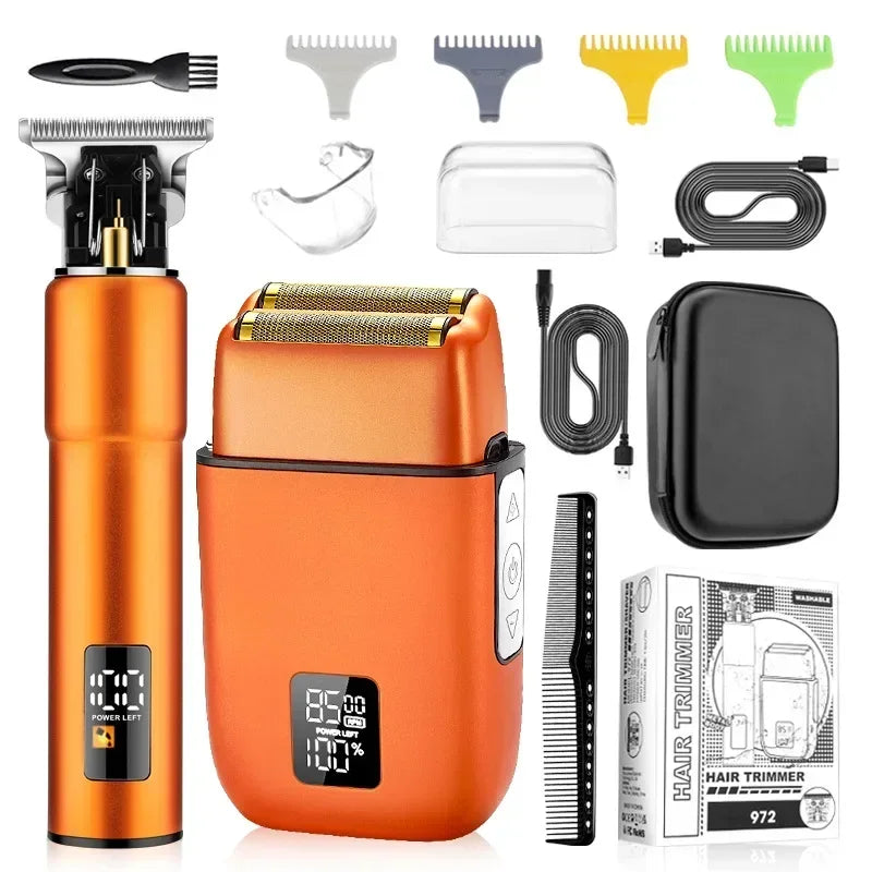 Men's Electric Shaver Multifunctional Whole Body Washing Hair Clipper Sets Digital Display Hairdresser Trimmer