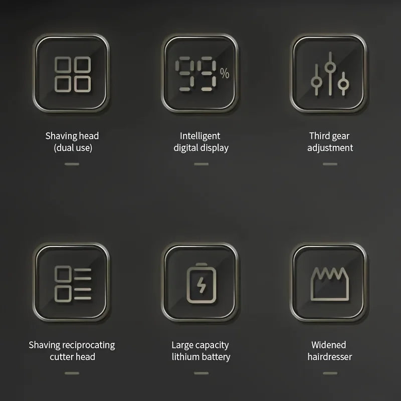 Electric Shaver Anti-metal LED LCD Display Electric Shaver Reciprocating Men's Haircut Machine