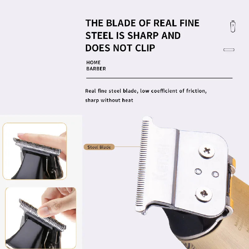 Metal zero blade Barber Shop Hair Trimmer Professional Beard Hair Clipper For Men Electric Haircut Machine Rechargeable