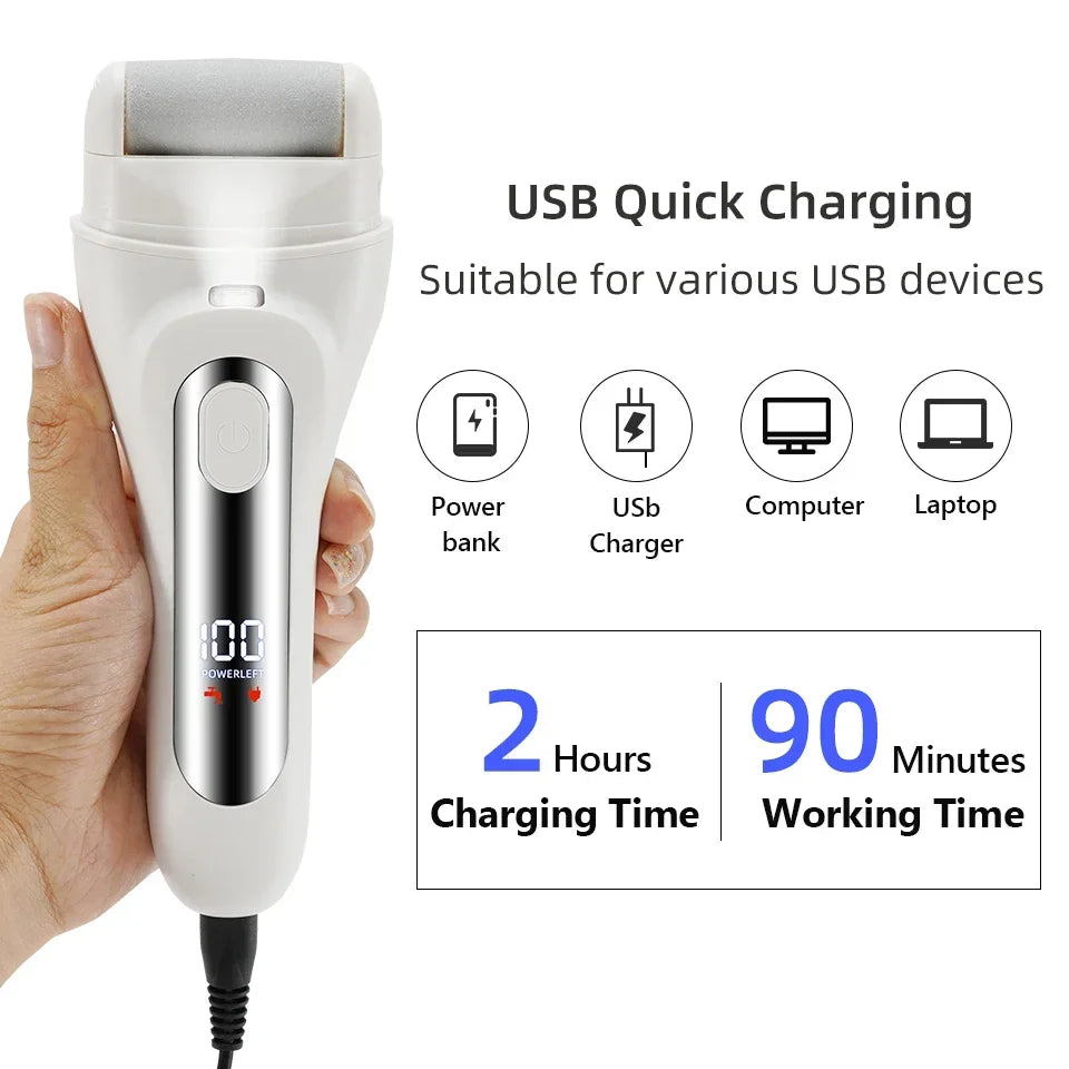 Electric Pedicure Tools Foot Care File Leg Heels Remove Hard Cracked Dead Skin Callus Remover Feet Foot Files Clean Care Machine