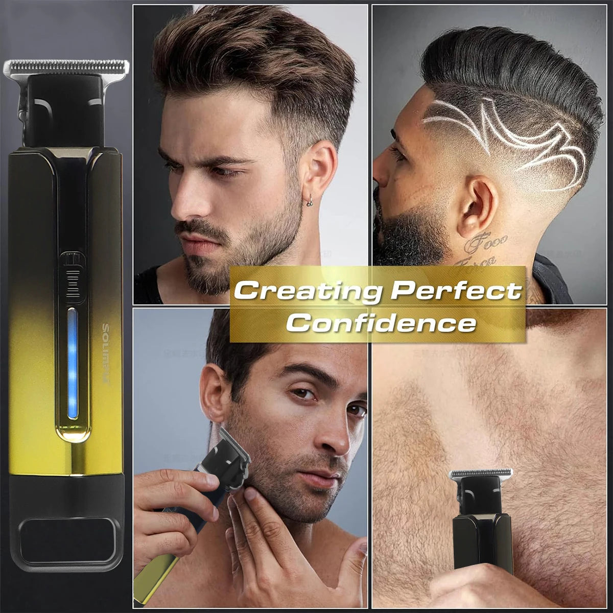 Electric Hair Clipper UBS Rechargeable Cordless Beard Trimmer Men Powerful Electric Hair Clipper Trimming Tool