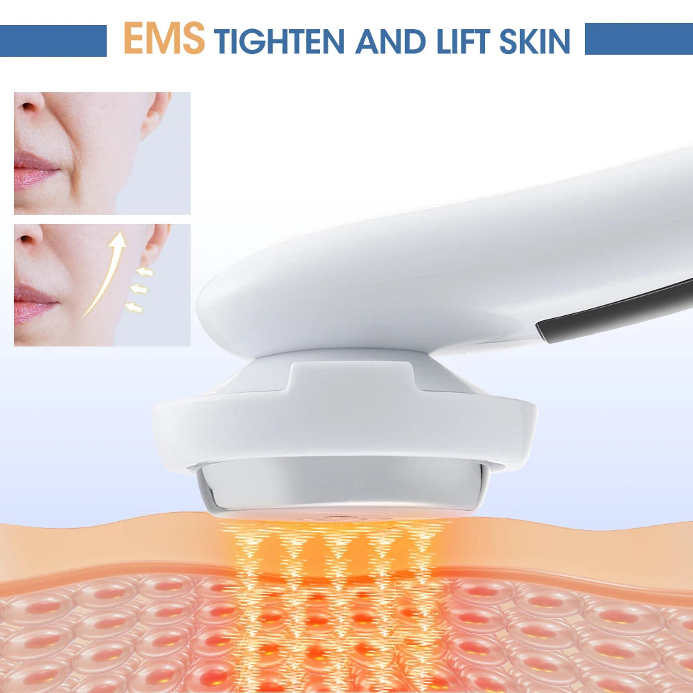 5 in 1 RF EMS Microcurrent Face Lifting Device Vibration LED Photo Skin Rejuvenation Wrinkle Remover Facial Massager