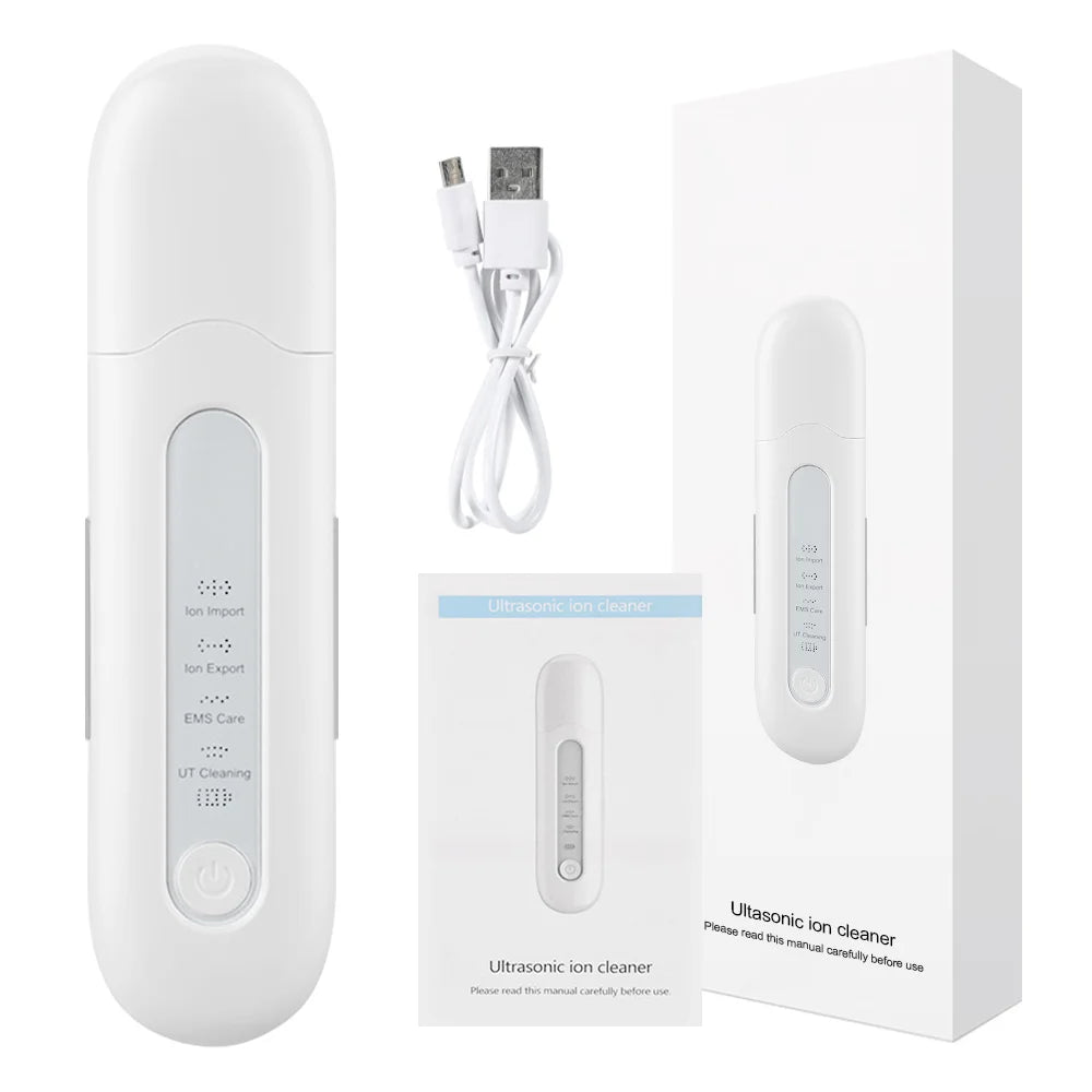 Ultrasonic Skin Scrubber Remove Face Spatula Electric Pore Deep Clean Acne Blackhead Remover Peeling Shovel Device Beauty Machine