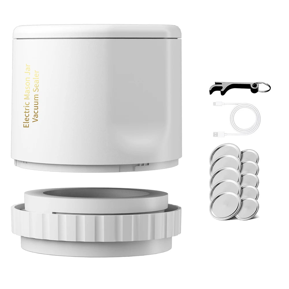 Mason Jar Vacuum Sealer Can Vacuum Seal Pump Kit Cordless Canning Vacuum Sealer Electric Automatic for Home Kitchen
