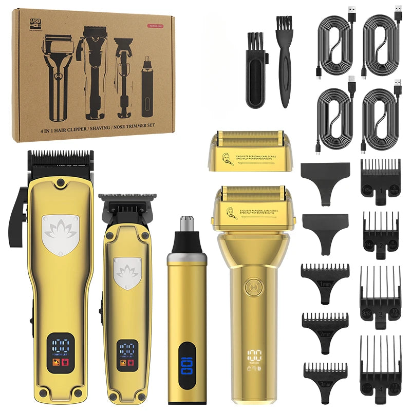 Professional Hair Clipper Set Men's Oil Head Carving Electric Push Shear Electric Shaver Nose Hair Trimmer