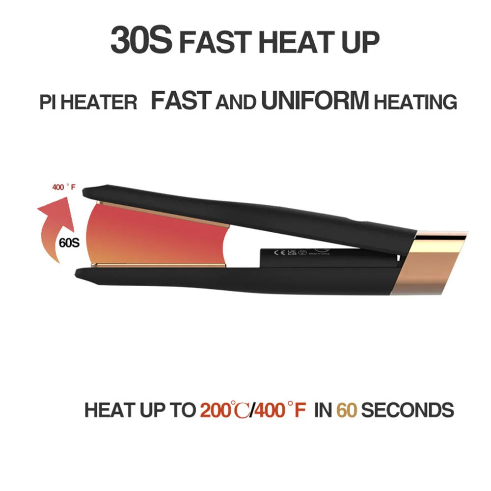 5000mAh Cordless Flat Iron Floating Plate USB Mini 2 IN 1 Hair Straightener with Charging Portable Wireless Curler Styling Tools