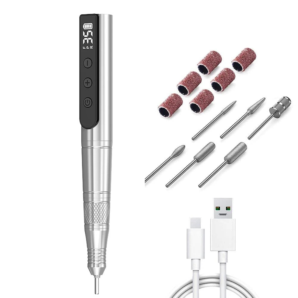 Cordless Nail Drill Machine Professional 35,000rpm Rechargeable Electric Nail File for Acrylic Gel Nails Manicure Pedicure Kits