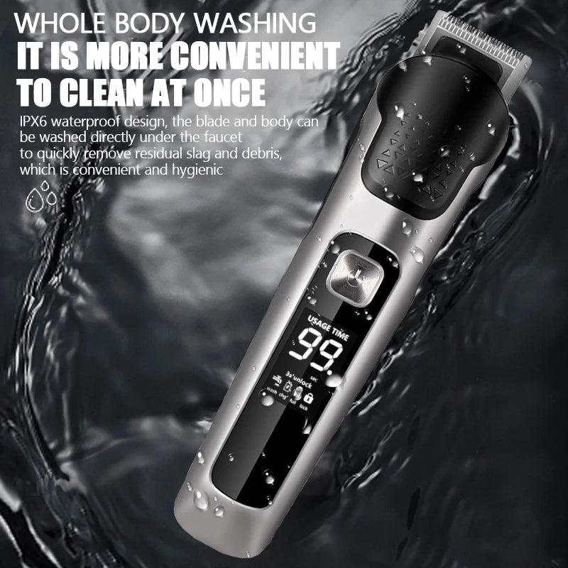 All In 1 Hair Trimmer For Men Beard Grooming Kit Electric Shaver Body Groomer Hair Clipper Facial Nose Ear Trimmer Washable