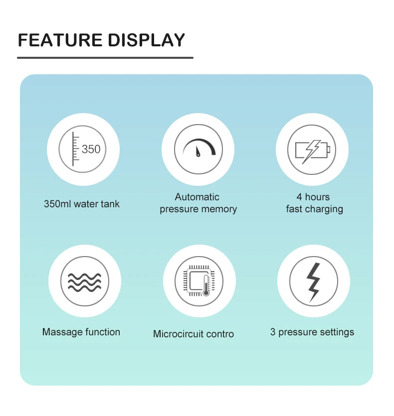 5 Modes Oral Irrigator USB Rechargeable Water Floss Portable Dental Water Flosser Jet 350ml Irrigator Dental Teeth Cleaner