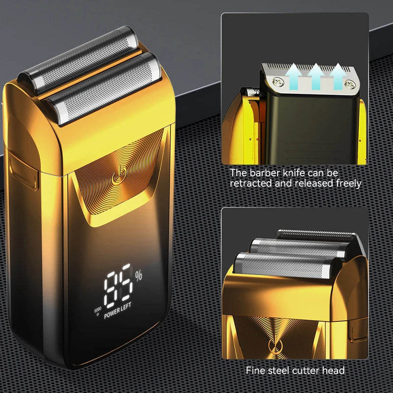 Professional Shaver Hair Cleaning Shave Shaper Foil Electric Shaving Machine Rotary Motor Electric Razor For Men Shaveable Head