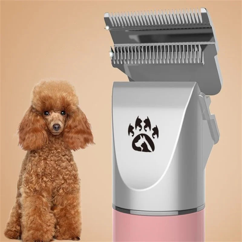 Professional Cordless Dog Grooming Clipper Heavy Duty Electric Pet Hair Trimmer Shear for Thick Coats Large Dog Shaver Scissor