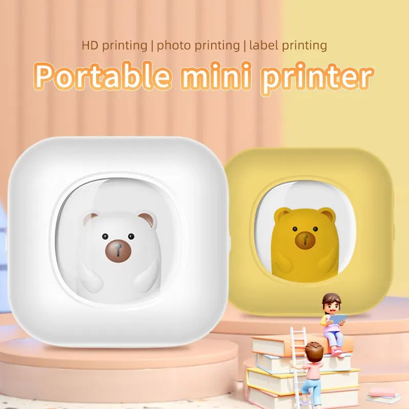 Portable Mini Label Printer Photo Thermal Adhesive Labels Printers Inkless Bluetooth Pocket Mini Printer Stickers Maker 57MM