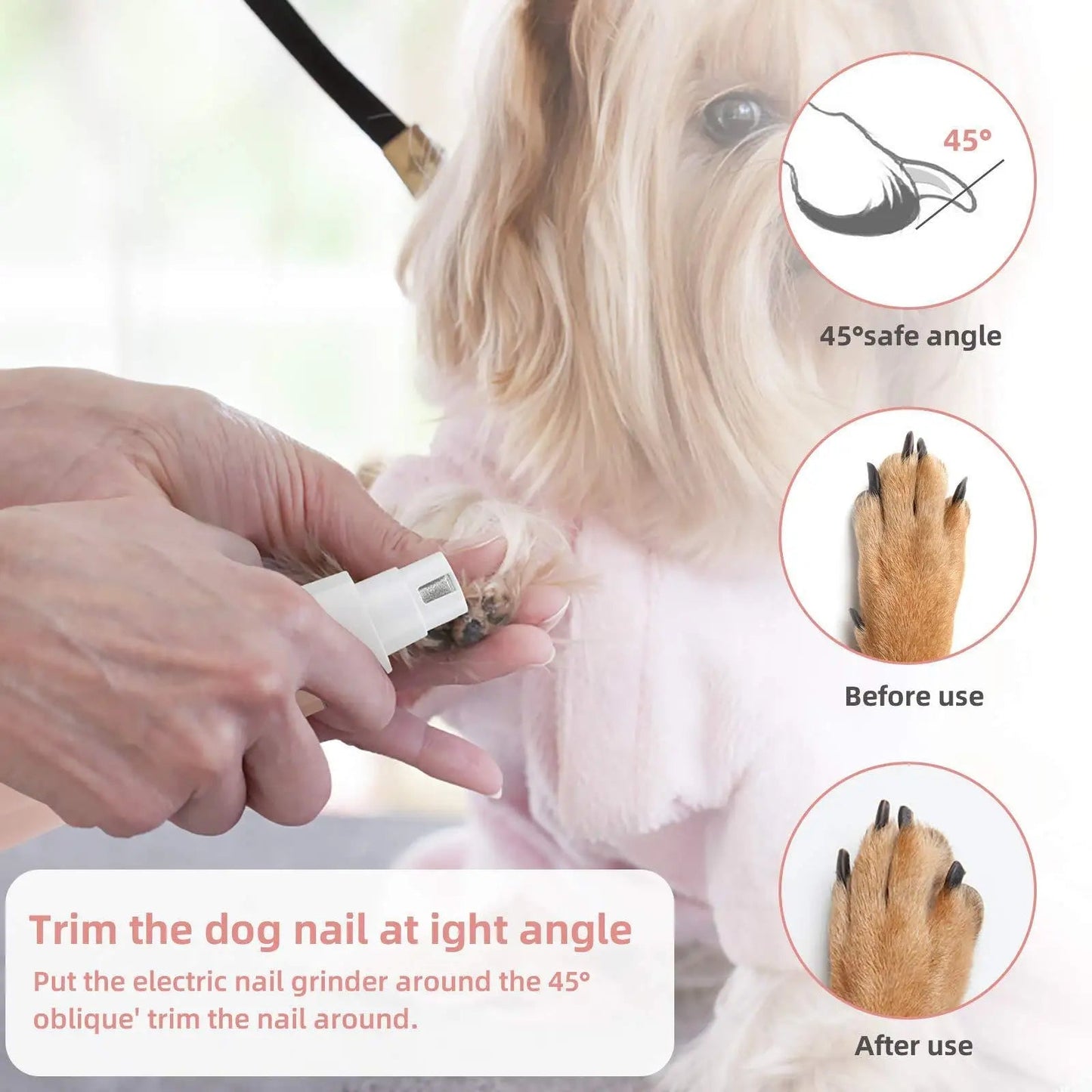 4in1 Cat Dog Nail Cutter Dog Hair Cutting Machine Professional  Pet Electric Shaver Silent Puppy Hair Care Supplies