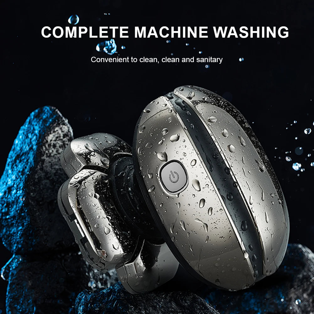 6In1 Men's Bald Head Electric Shaver 9 Blades Floating Heads Beard Nose Ear Hair Trimmer Clipper Facial Brush Rechargeable Razor