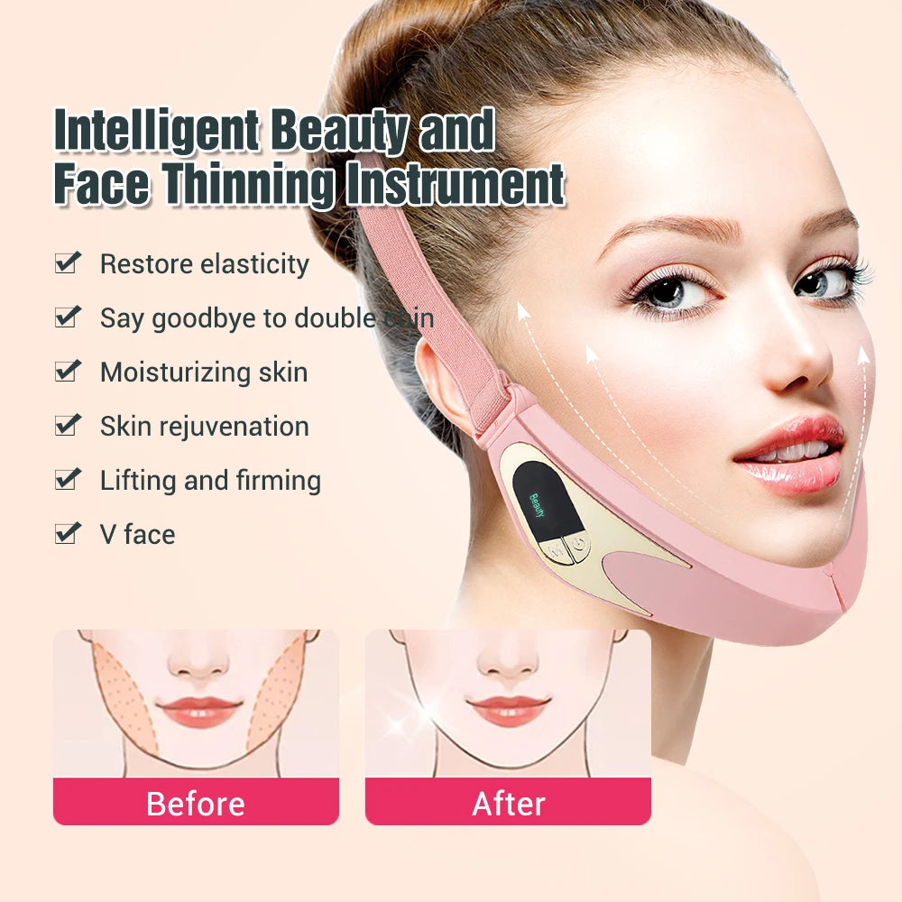 Smart V-face Face-lifting Massager Vibrating Slimming Intelligent Beauty Tools Heated Firming Skin Eliminate