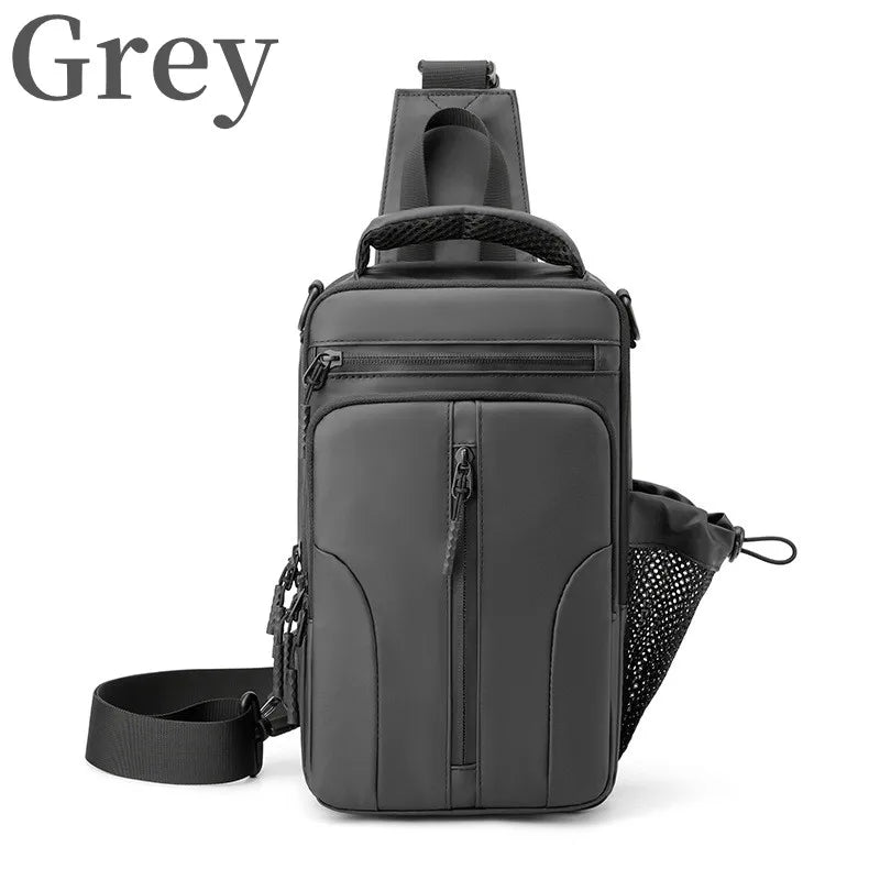 Fashion Men's Chest Bag Shoulder Backpack Waterproof Sling Cross Body Satchel Travel Bags with USB Charging Port Gifts