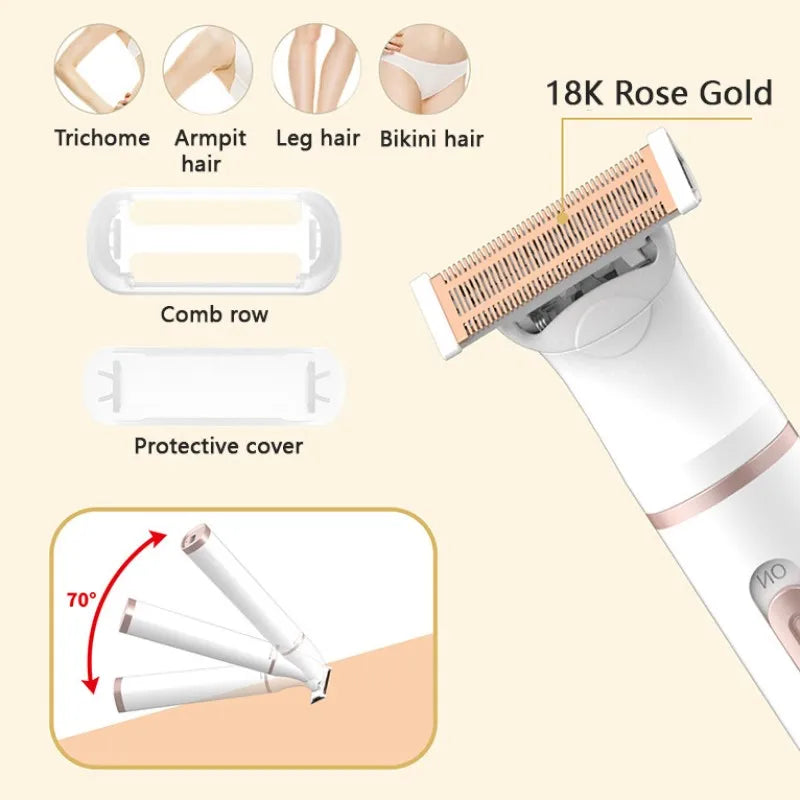 4 in 1 Multifunction Women Hair Removal Electric Shaping Female Shaving Machine Mini Shaver Trimmer Razor for Eyebrow Underarm