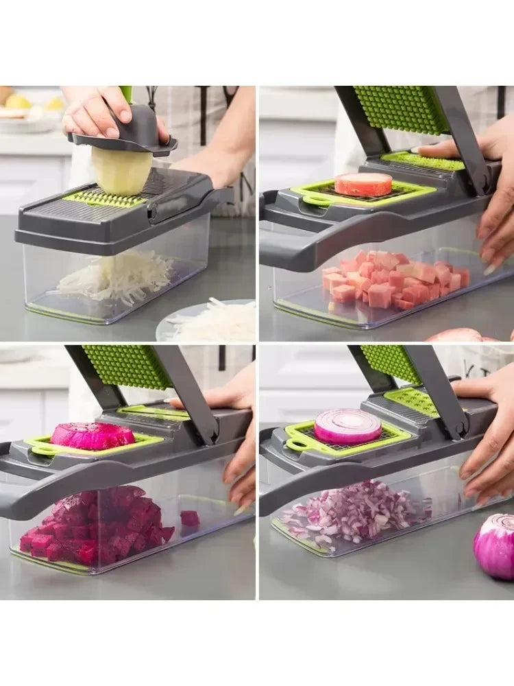 15/22 in 1 Multifunctional Vegetable Chopper Onion Chopper Handle Food Grate Food Chopper Kitchen Vegetable Slicer Dicer Cut