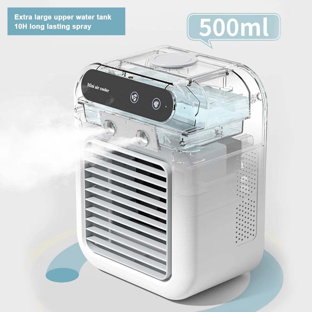 Portable Air Conditioner Fan 2 Speeds Air Cooling Fan with Humidifier Personal Air Cooler Quiet for Home Office Bedroom Use
