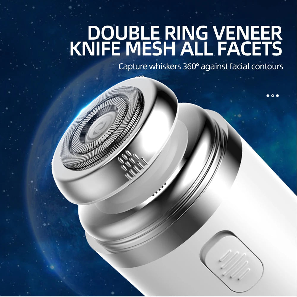 Electric Mini Travel Shaver for Men-Pocket Size Washable Electronic Razor-Mens Rechargeable Portable Cordless Shaving Face Beard